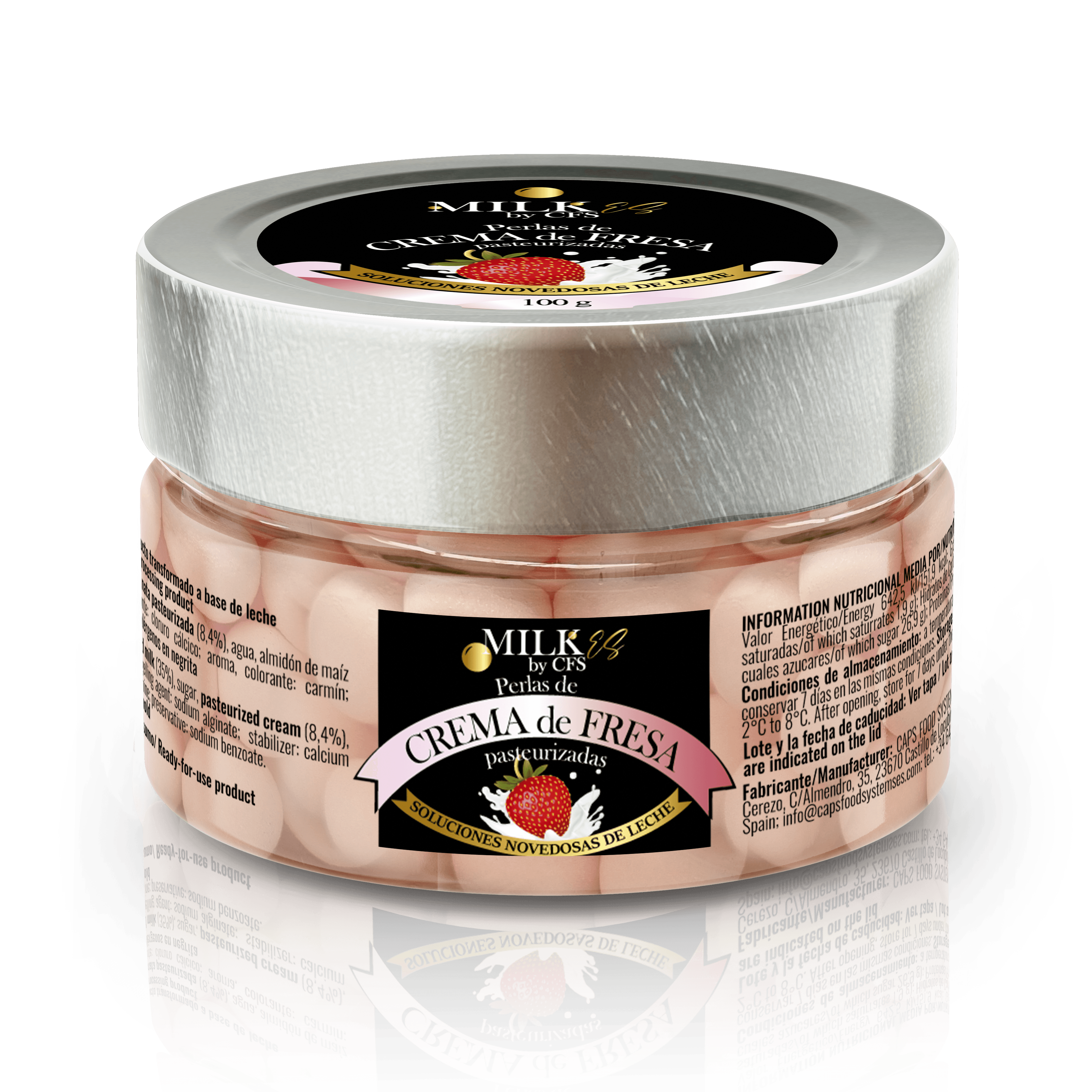 Perlas de CREMA de FRESA pasteurizadas