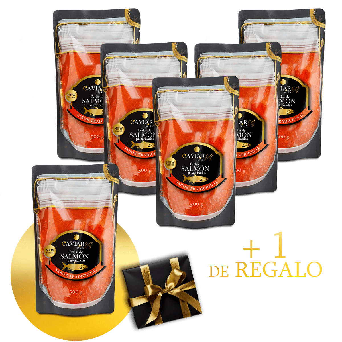 Pasteurized Pearls with Salmon 500 g 5+1